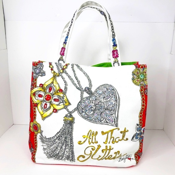 𝅺Brighton all that glitters canvas graphic print tote bag - Picture 9 of 9